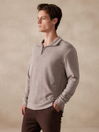 Luxury Stretch Polo Sweater