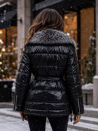 Women's Padded Jacket with Faux Fur Collar