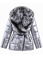 Women's Padded Jacket with Faux Fur Collar