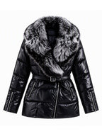 Women's Padded Jacket with Faux Fur Collar