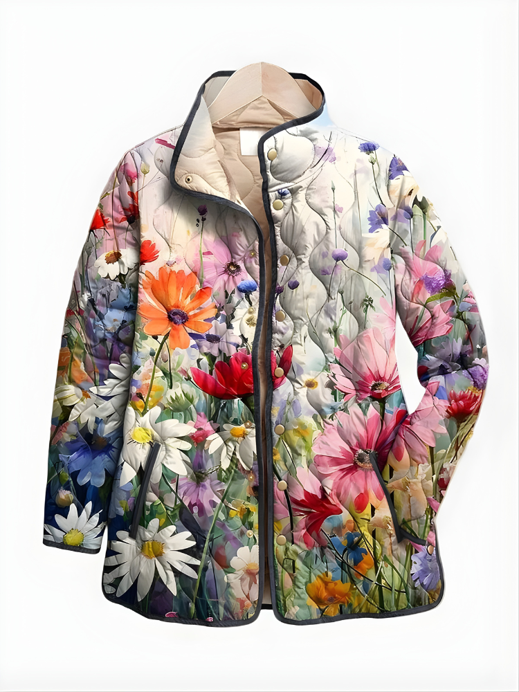 Charlotte™| Vintage Charming Floral Quilted Jacket