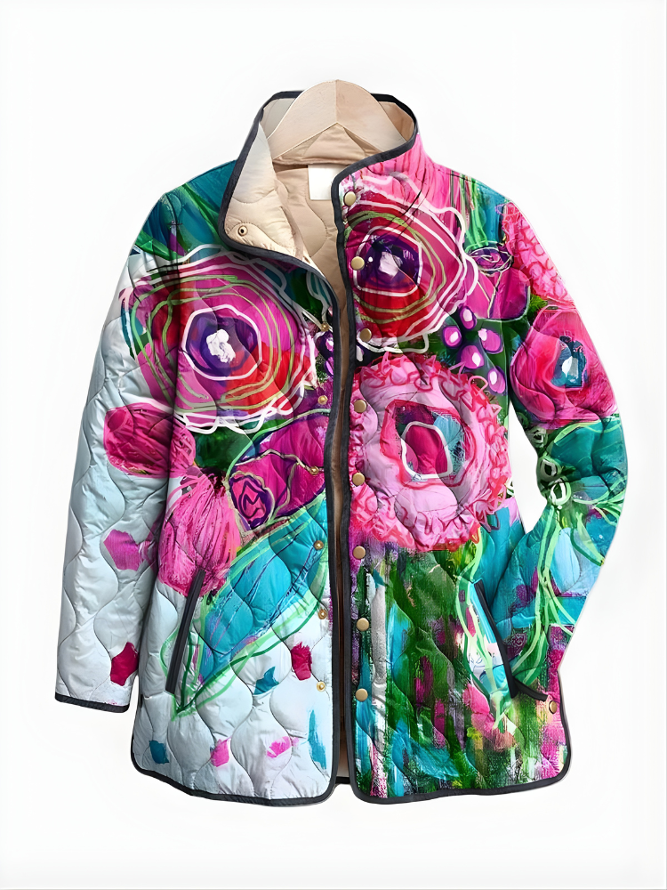 Charlotte™| Vintage Charming Floral Quilted Jacket