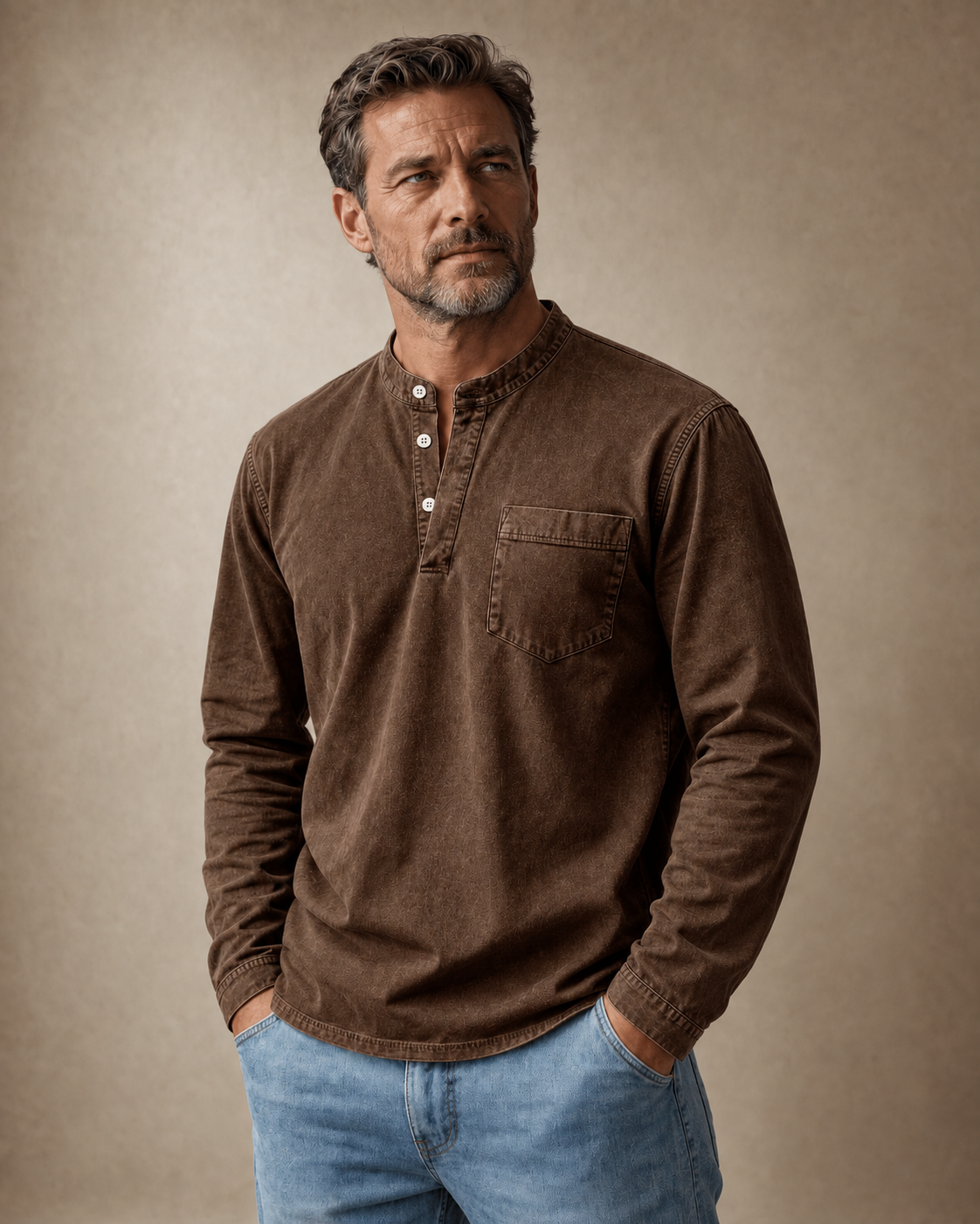 Charles Saltwater Long Sleeve Henley
