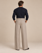 Polished Casual Front-Pleat Design Suit Pants