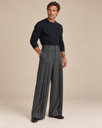Polished Casual Front-Pleat Design Suit Pants