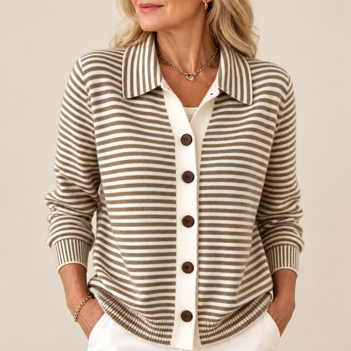 Blythe™ Striped Button Cardigan