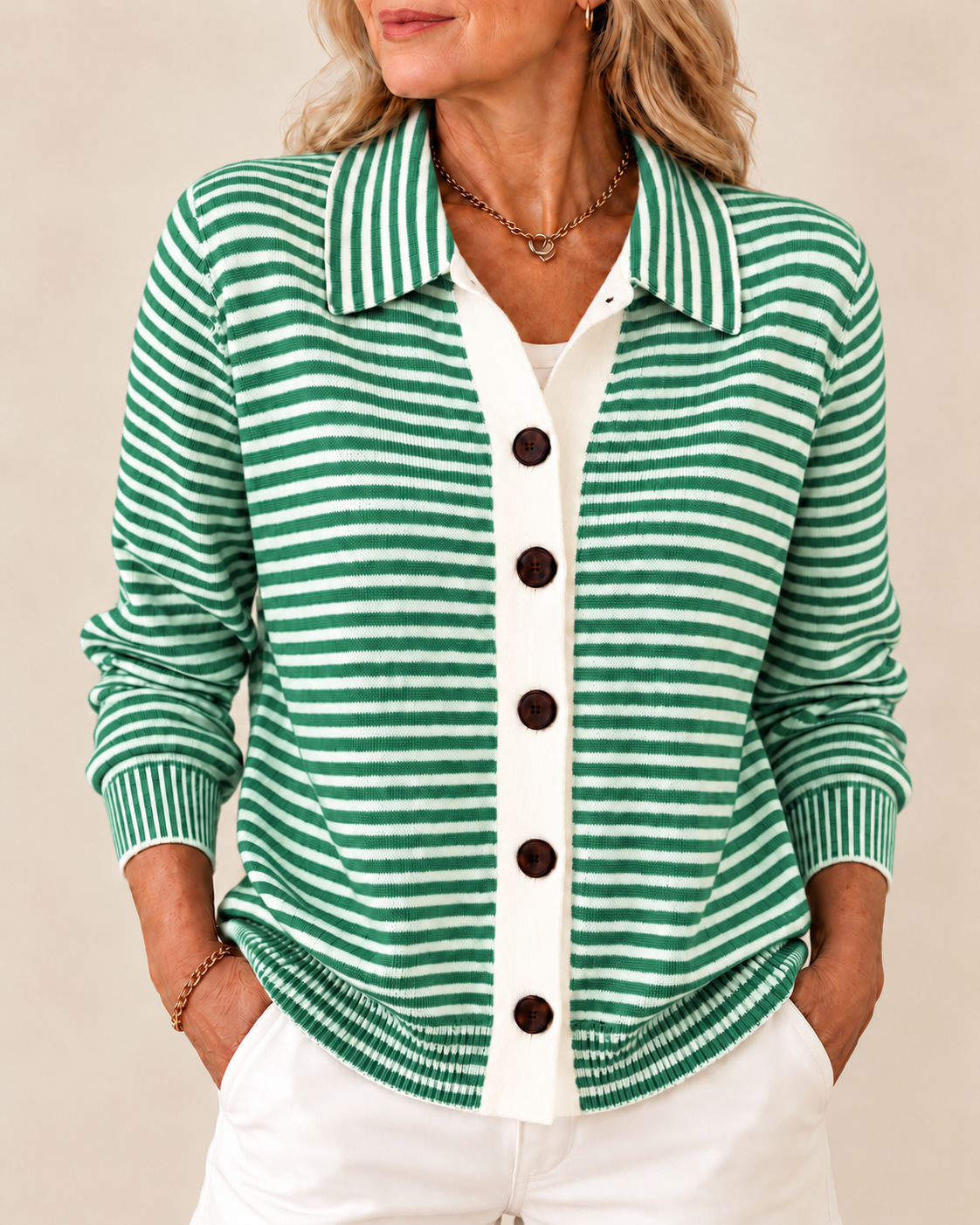 Blythe™ Striped Button Cardigan