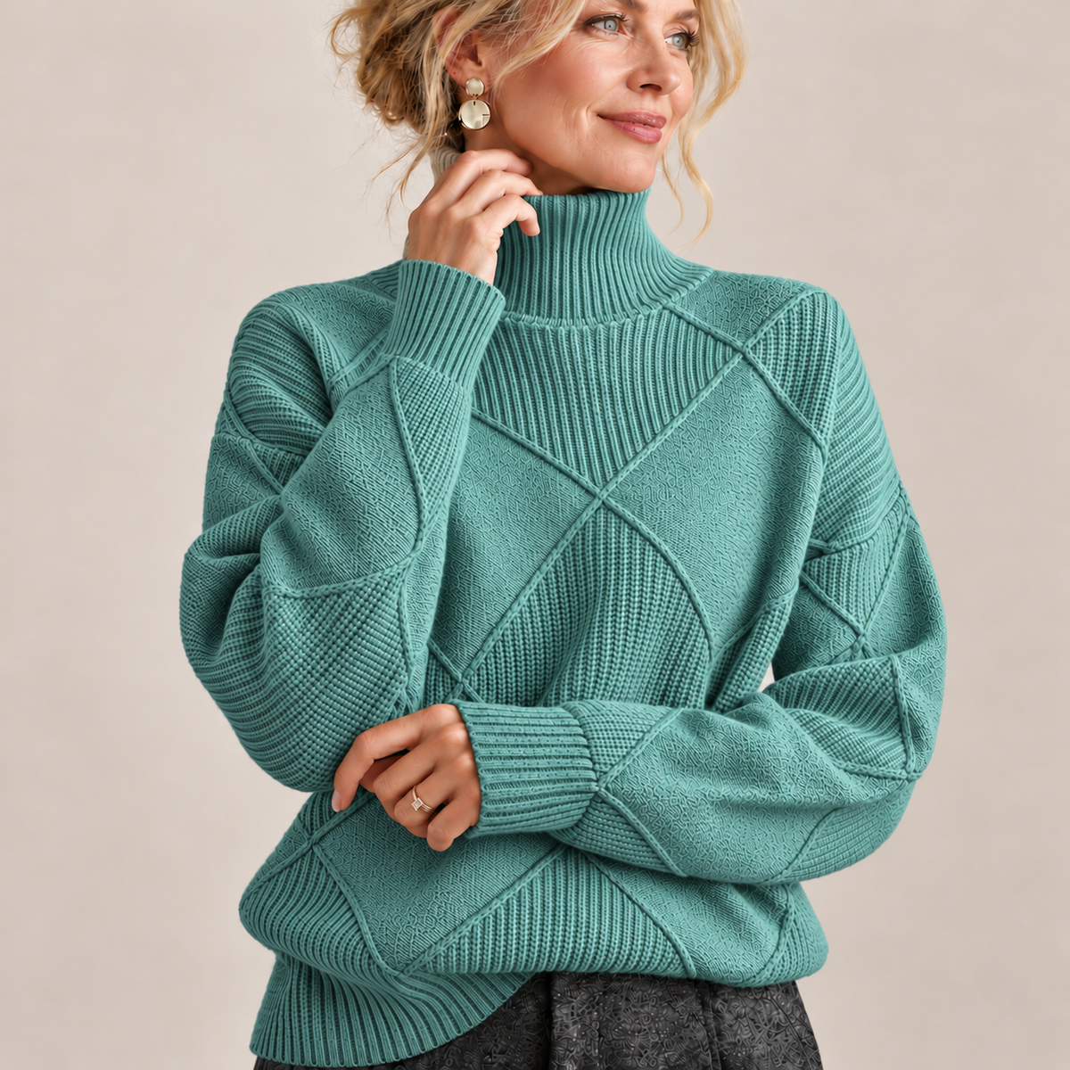 Isadora™  | Turtle-Neck Long Sleeve  Sweater