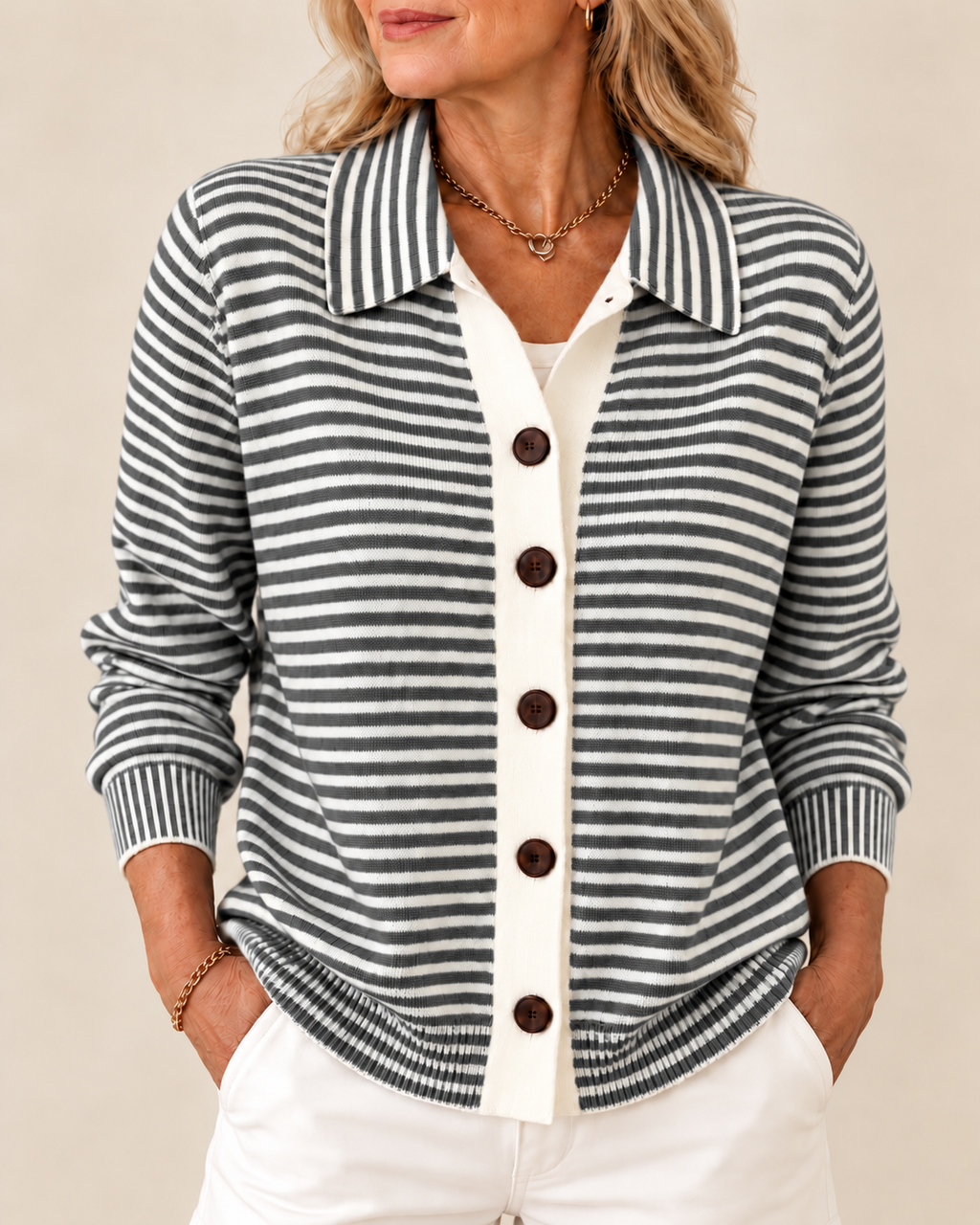 Blythe™ Striped Button Cardigan