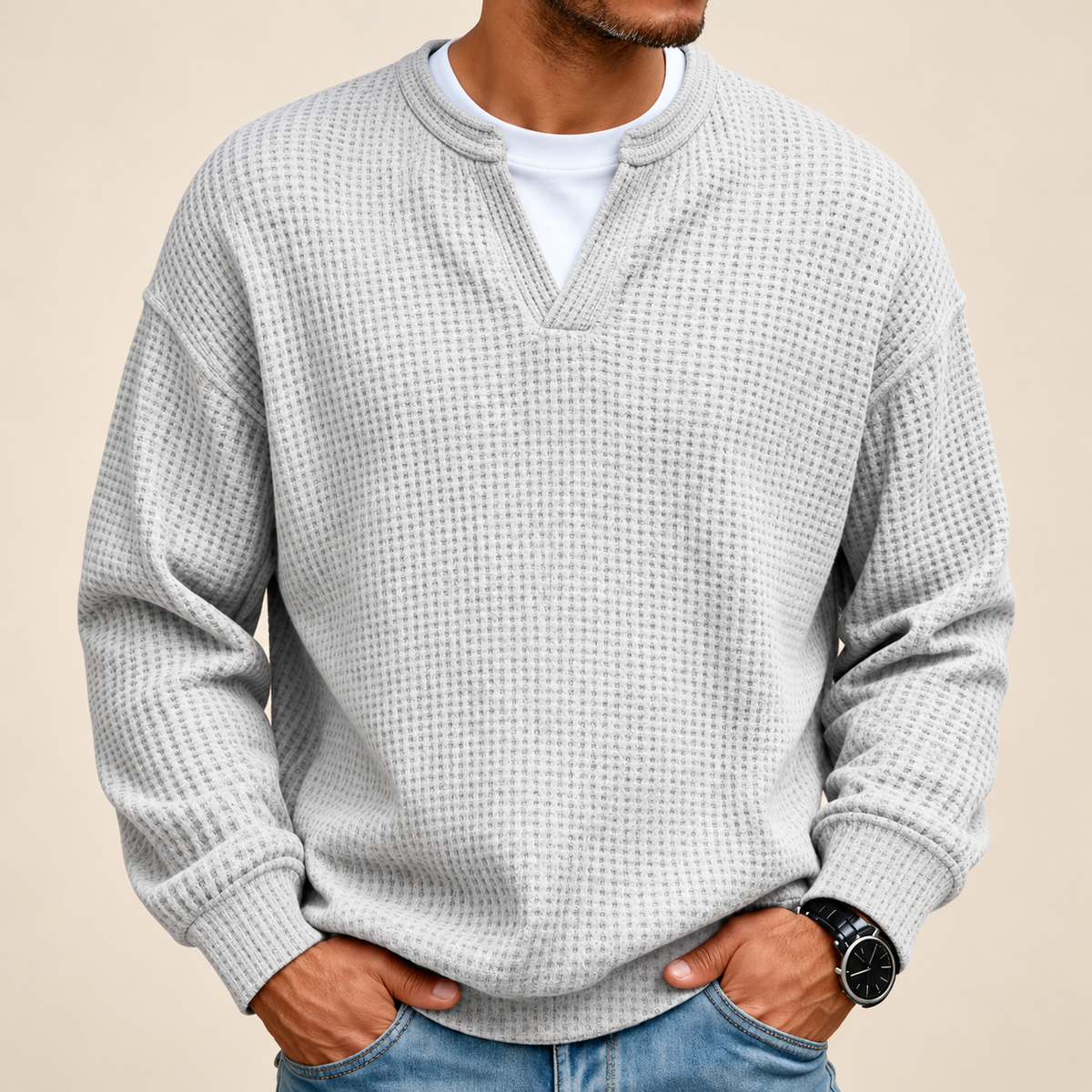 Layered Comfort Waffle Tee
