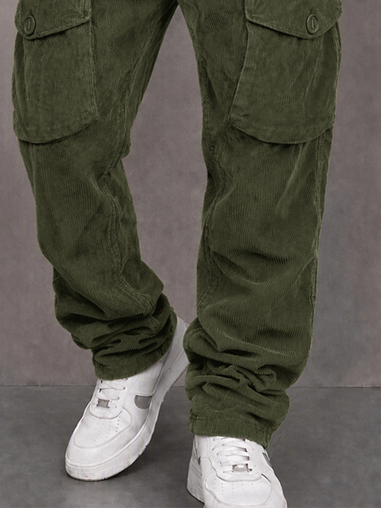 Classic Straight Leg Corduroy Cargo Pants
