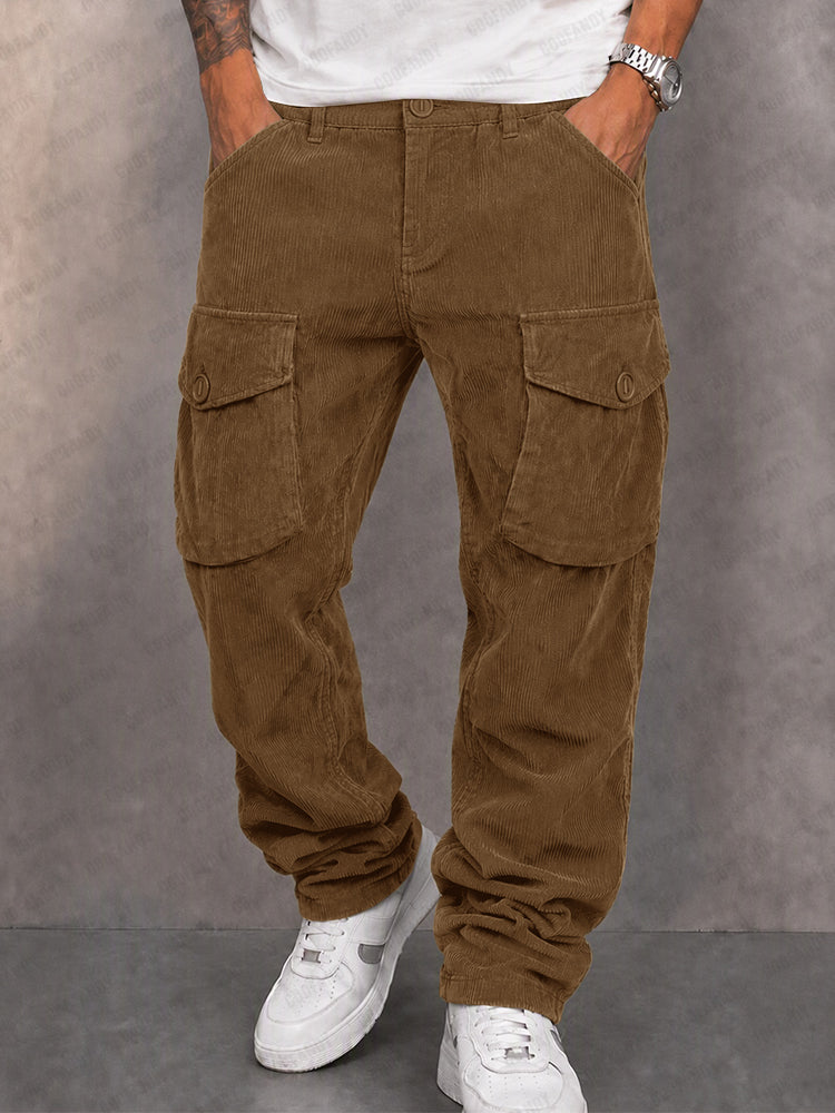 Classic Straight Leg Corduroy Cargo Pants