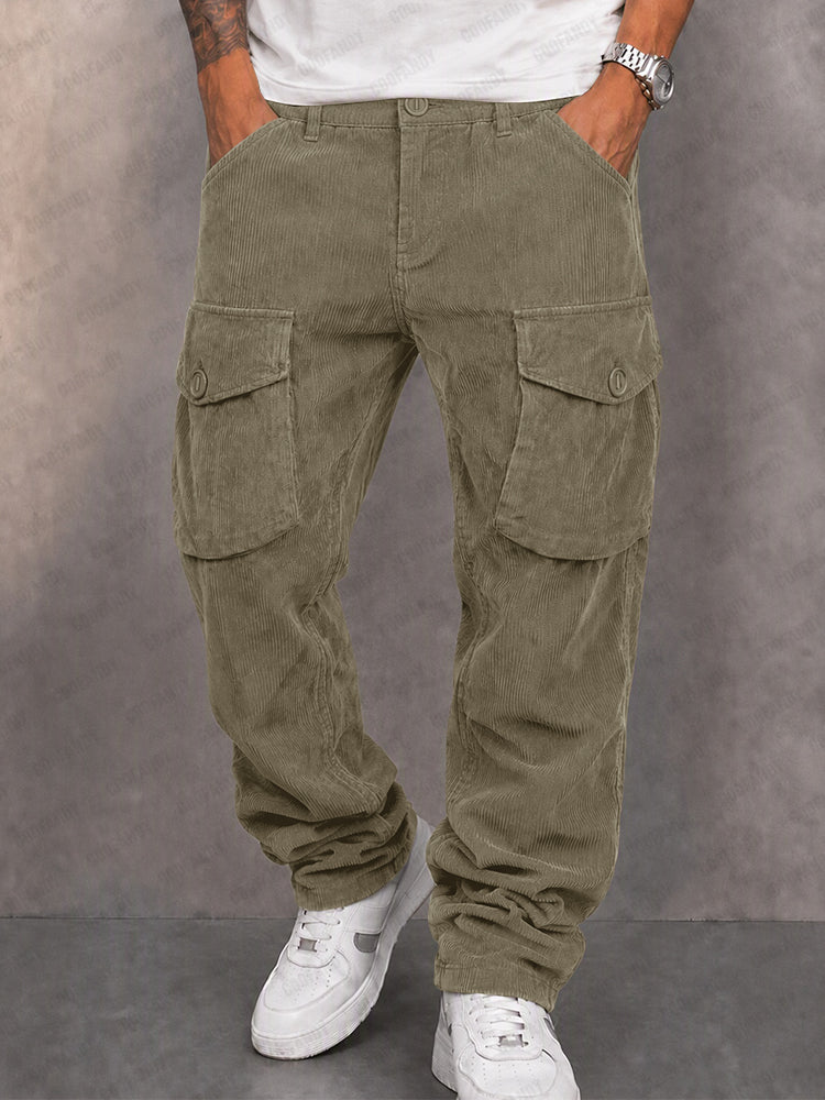 Classic Straight Leg Corduroy Cargo Pants